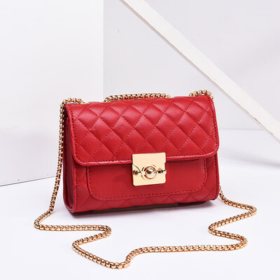 

Diamond embossed small fragrance temperament female bag summer chain shoulder diagonal package Korean version of the light luxury small square package