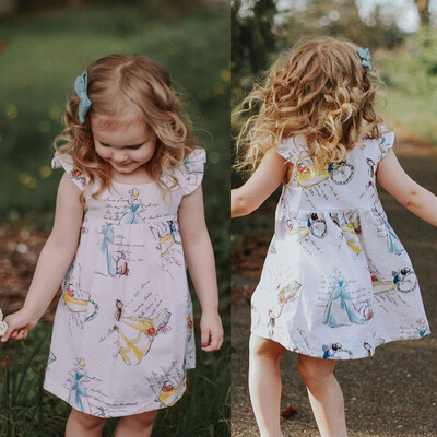 

Toddler Kids Baby Girl Clothes Cartoon Princess Sleeveless Dress Outfits