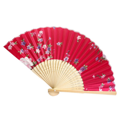 

〖Follure〗Vintage Bamboo Folding Hand Held Flower Fan Chinese Dance Party Pocket Gifts