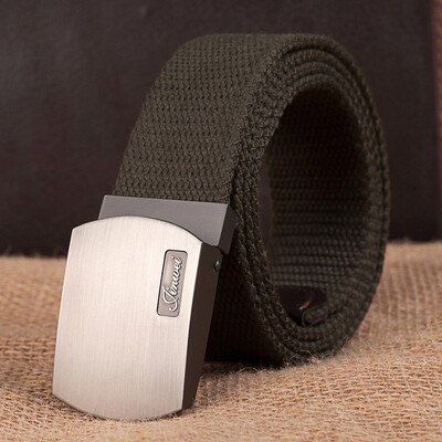 

Canvas Men belt high quality Alloy Automatic buckle belt youth Men&Women outdoor casual cowboy pants belt 110-140cm