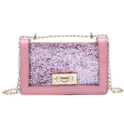

Fashion Ladies Flap Handbags Shinny Beaded Sequins Chains Shoulder Bag Vintage Hasp Crossbody Bag Leather Evening Party Bags
