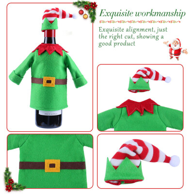 

Tailored 1Set Wine Hold Bottle Cover Decoration Home Party Christmas Elf Wine Bag