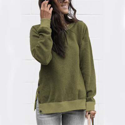 

Womens Long Sleeve Pullover Hoodie Casual Stripe T-Shirt Sweatshirt Tops Blouse