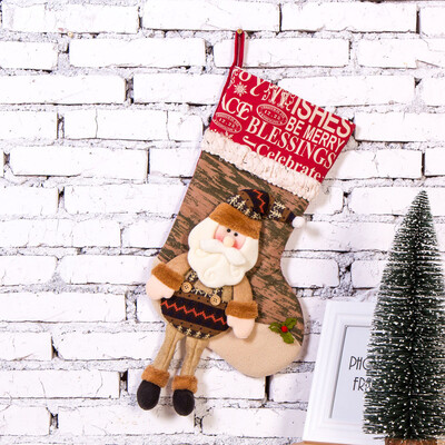 

Tailored Merry Christmas Plush Tree Hanging Gift Candy Large Socks Decoration