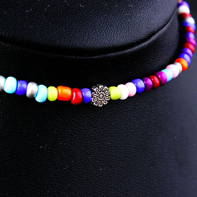 

Trendy Bohemia Nature Stone sun moon star Pendant charm Jewelry colorful Beaded Chain Necklace for Women Sexy Simple Choker