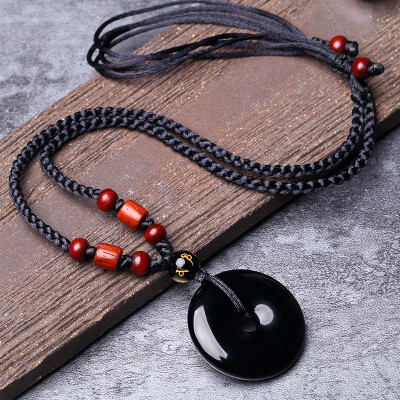 

Obsidian Pendant Pendant Mens Necklace Jewelry