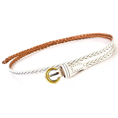 

New retro ladies thin belt hand-woven free punching European&American style decorative belt dress with belt