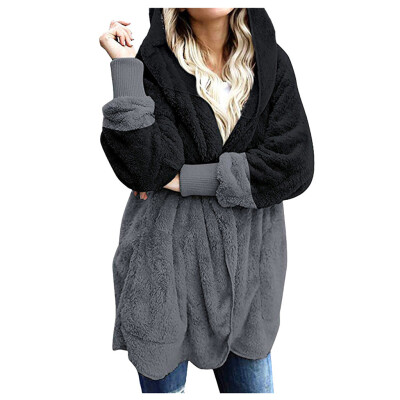 

Toponeto Womens Oversized Open Front Hooded Draped Pockets Cardigan Coat