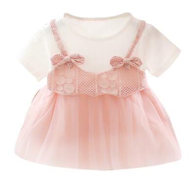 

Newborn Baby Girl Dress Girl Birthday Wedding Party BowTutu Dress Summer Mesh Sleeveless Princess Dresses