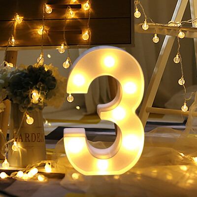 

Gobestart Alphabet LED Digital Lights Light Up White Plastic Digital Standing Hanging A