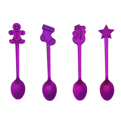 

Toponeto Stainless Steel Christmas Series Coffee Honey Spoon Dessert Teaspoons Xmas Gifts