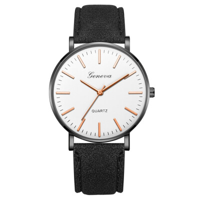 

Gobestart Fashion Simple Casual Mens Watch Business Leather With Strap Mens Watch