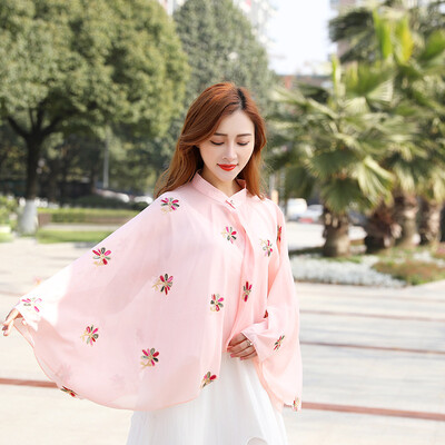 

Sun shirt women 2019 summer new beach sun cape Joker cycling printed cape coat wholesale