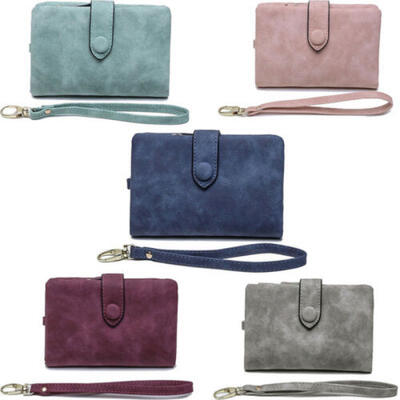 

New Hot Fashion Women Leather Wallet Button Clutch Purse Lady Short Handbag Bag