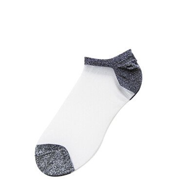 

Summer Women Ladies Socks Soft Thin Sheer Silky Glitter Transparent Short Socks 6 Color
