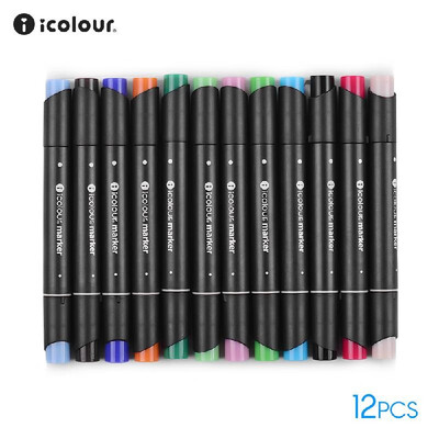 

icolour2400 Set of 80 Colors Color Marker Pens Dual Tips Ink Based Markers for Drawing Graphic Manga Designing Professional Art Su