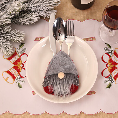 

Siaonvr Christmas Decorative Tableware Fork Set Christmas Hat Storage Tool