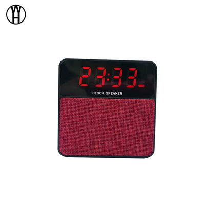 

WH T1 Fabric Wireless portable Bluetooth Speaker Alarm clock radio MP3 player USB Speaker for phone computer Time monitor