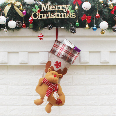 

Toponeto Candy Bag Christmas Gifts Tree Ornament Stocking Santa Claus Snowman Sock Decor