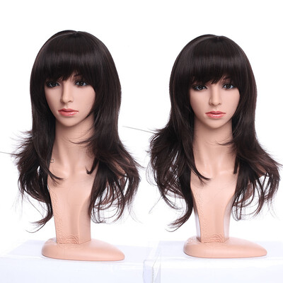 

Long Curly Synthetic Wig with Bangs Hair Wigs Heat Resistant Full Wig Full Head for Women