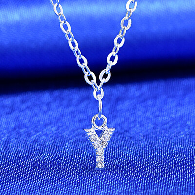 

Sale 1PC Women Girls 26 Letter Pendant Necklace Graceful Unique Adjustable Silvery Letter Pendant Necklaces