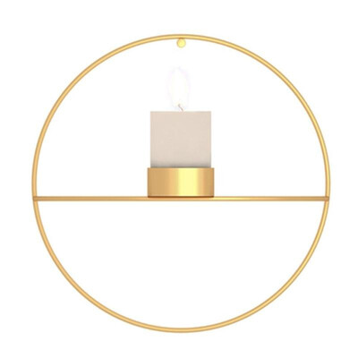 

3D Metal Candlestick Wall Hanging Geometric Round Candle Holder Home Decor