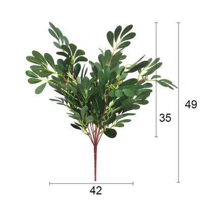 

Artificial Plant Fake Jujube Leaves Nine Heads Bunch Home Wedding Decoration