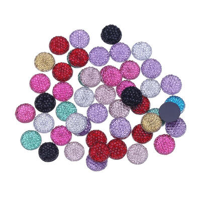 

50pcs 12mm Mixed Color Resin Diamond Flatback DIY Jewelry Accessories