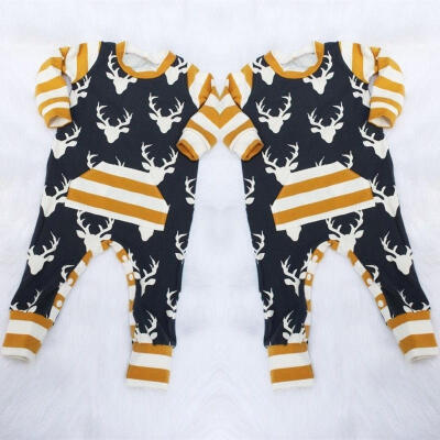 

Newborn Toddler Baby Boy Clothes Deer Bodysuit Romper Jumpsuit Bodysuit Outfits