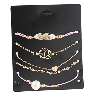 

4 piece European American pearl Bracelet Unique Style Stylish
