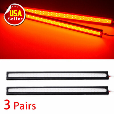 

6X Pure Red COB LED DRL Lamps Waterproof Fog Driving Lights Strips