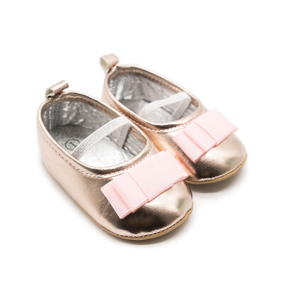 

Brand New Newborn Baby Girl Princess Shoes Soft Sole Crib Leather Solid Flat With Heel Baby Shoes