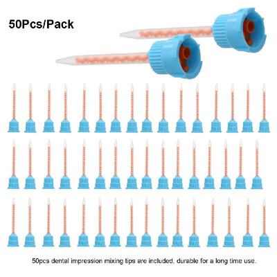 

50 PcsPack Dental 1mm Impression Mixing Tips Temporary Silicon Rubber Dispenser Gun Mixing Tips