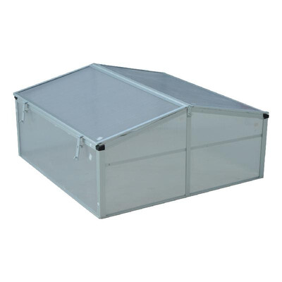 

39" Aluminum Vented Cold Frame Greenhouse - SilverTransparent