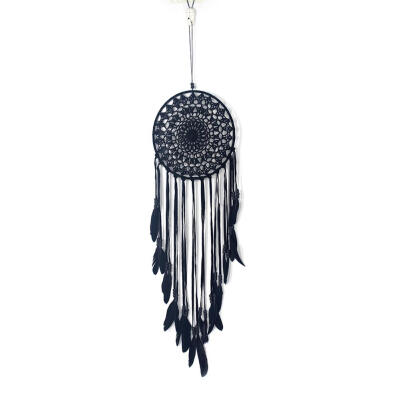 

Black Feathers Beads Handmade Dreamcatcher Craft Dream Catcher Net Gift