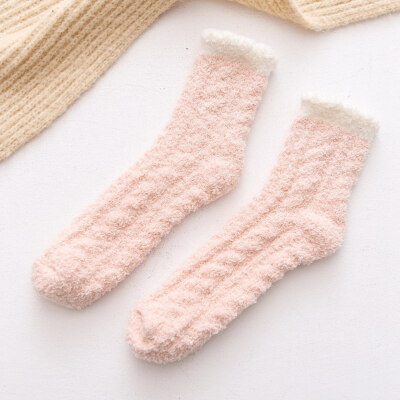 

Ladies Women Winter Warm Soft Fluffy Bed Socks Lounge Slipper Coral Velvet Fleece Socks