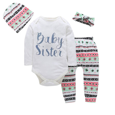 

21018 New Baby Sets Childrens Four-piece Baby Coat Plus Pants Plus Hat Plus Headdress Comfortable For Dressing