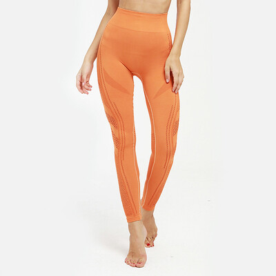 

Womens Porous High-waist Hip Tight-body Elastic Sports Running Fitness Pants