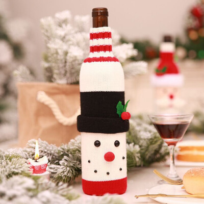 

New Christmas Wine Bag Decorations For Home Santa Claus Wine Bottle Cover Snowman Gift Holders Xmas Navidad Decor New Year