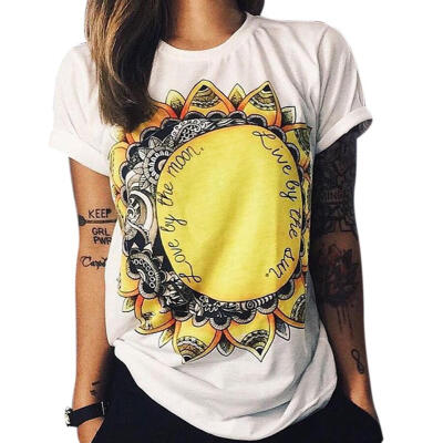 

Women Colorful 3D Totem Print Short Sleeve T-shirt Casual Streetwear Tops