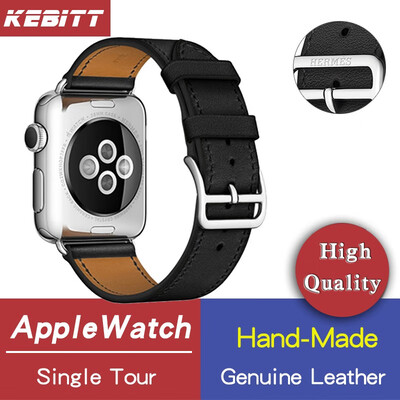 

Kebitt genuine leather men women single tour bands For apple watch series 4 3 iwatch herm strap 38 40MM 42 44mm band
