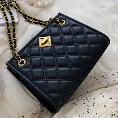 

On the new small bag women 2019 new tide Korean version of Joker diamond chain small square bag fashion messenger bag