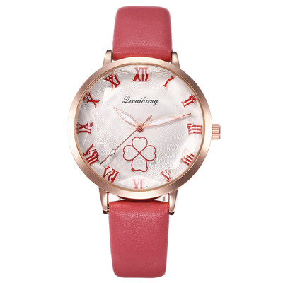 

New creative Roman scale four-leaf clover ladies fashion quartz watch female casual student table