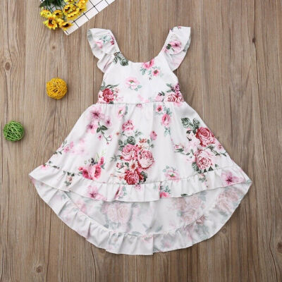 

Lovely Todder Kids Baby Girls Flowers Clothes Sleeveless Dress Party Dresses