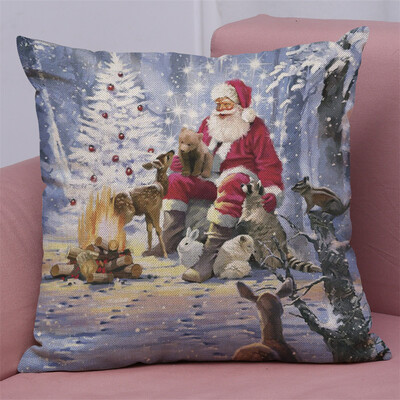 

Tailored New Christmas Cotton Linen Pillow Case Sofa Cushion Cover Home Decor