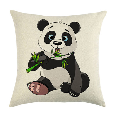 

8 Styles Lovely Cartoon Panda Cotton Linen Throw Pillow Case Cushion Cover Home Decor