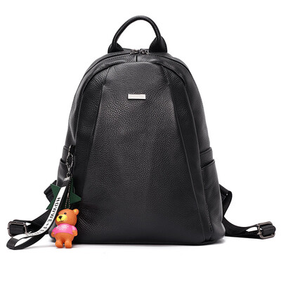 

First layer cowhide shoulder bag Korean version of Joker soft bag bag simple large capacity travel bag womens bag