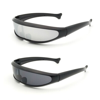 

High Quality UV400 Personality Mirrored Lens Visor Sunglasses Laser Eyeglasses Futuristic Narrow Cyclops