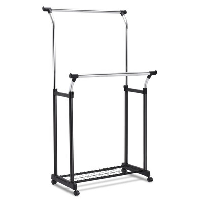 

Double Adjustable Clothes Hanger with Shoe Rack