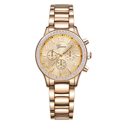 

GENEVA Women Fashion Casual Thin Band with Diamond British Quartz Watch